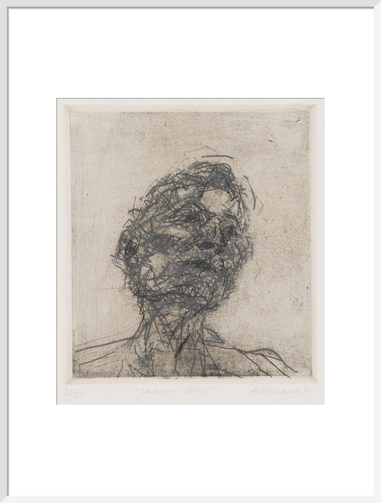 Lucian freud portrait print (art print, extra large, white frame)