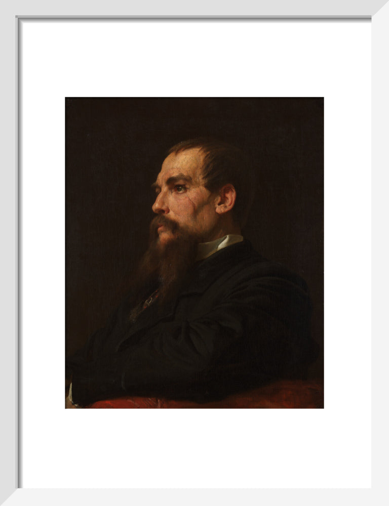 Sir richard francis burton portrait print (art print, small, white frame)