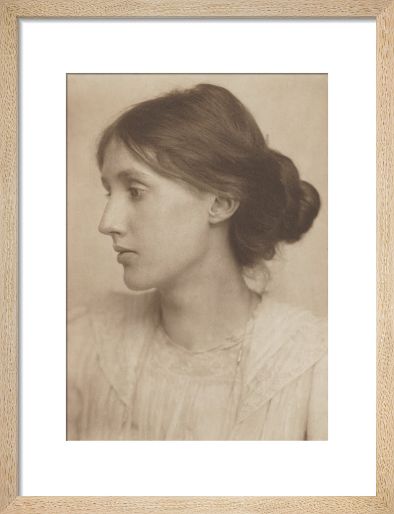 Virginia woolf portrait print (art print, small, natural frame)