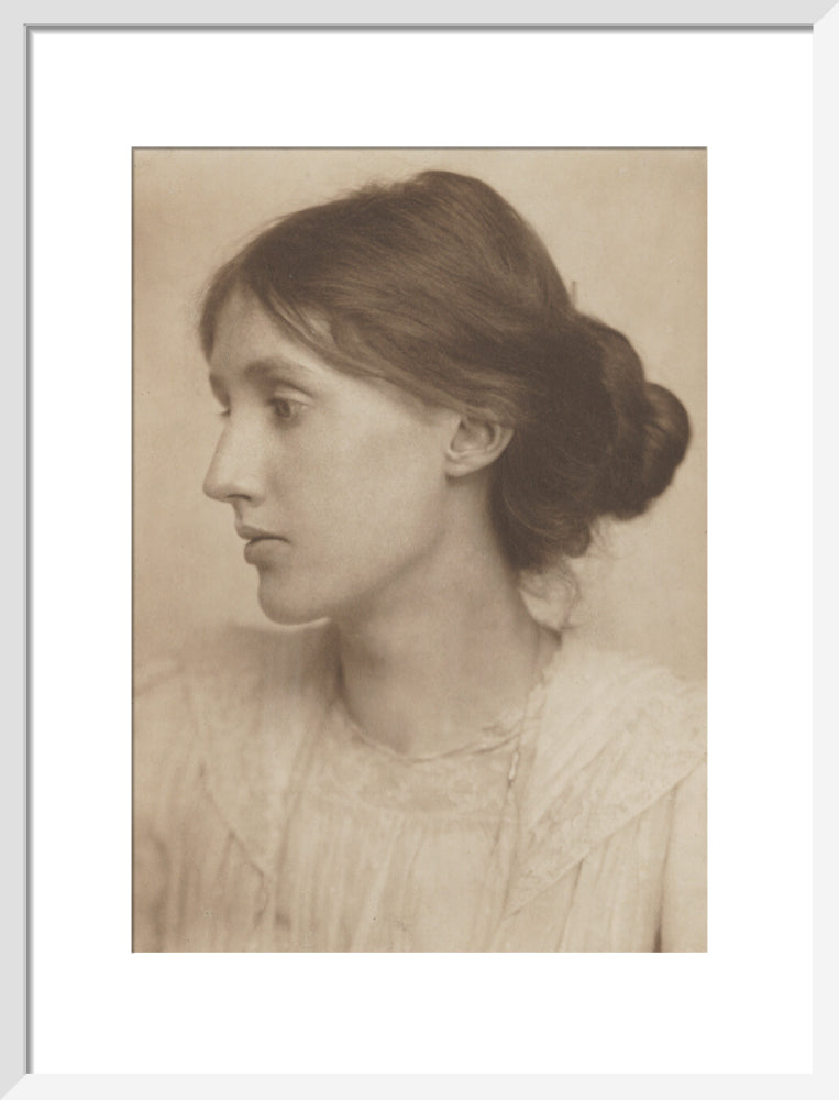 Virginia woolf portrait print (art print, medium, white frame)