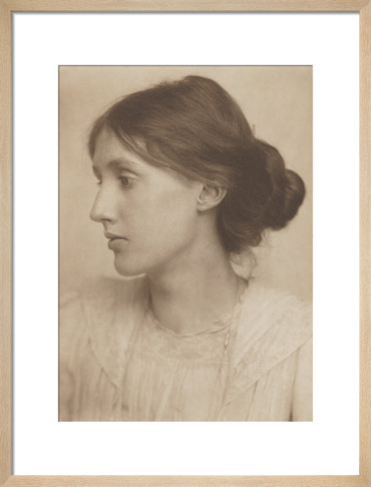 Virginia woolf portrait print (art print, medium, natural frame)
