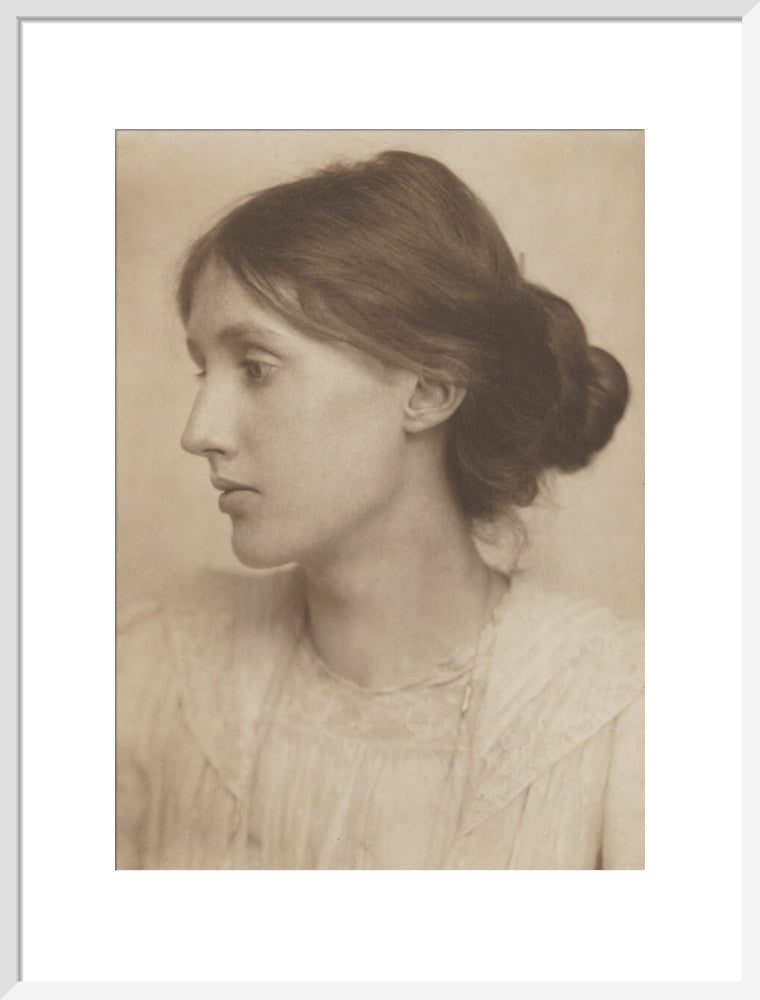 Virginia woolf portrait print (art print, large, white frame)