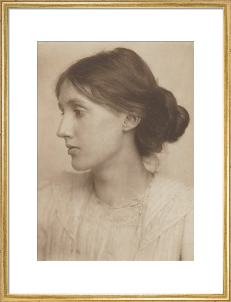 Virginia woolf portrait print (art print, large, gold frame)
