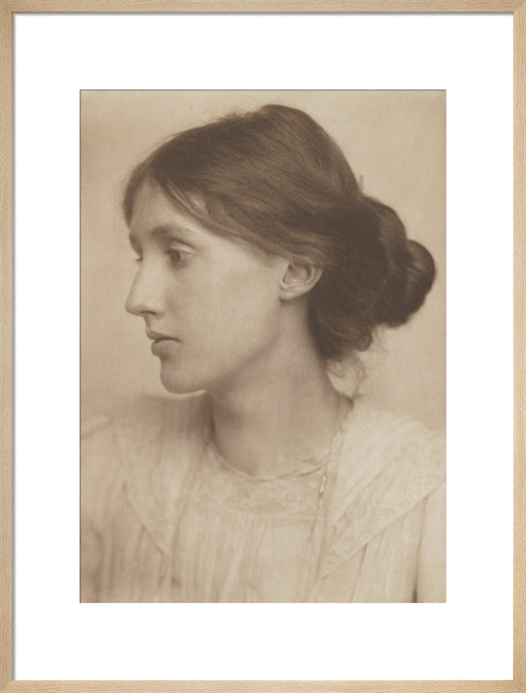 Virginia woolf portrait print (art print, large, natural frame)