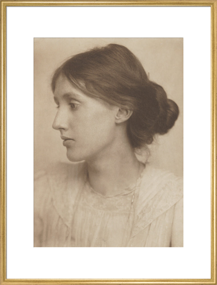 Virginia woolf portrait print (art print, extra large, gold frame)