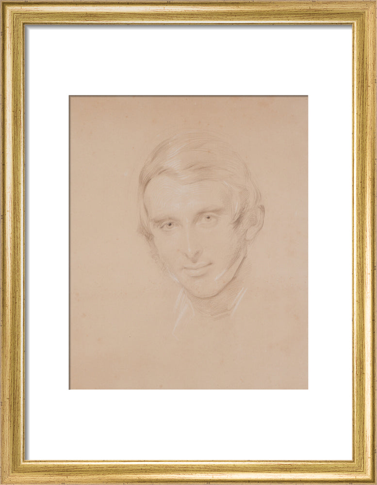 John ruskin portrait print (art print, small, gold frame)