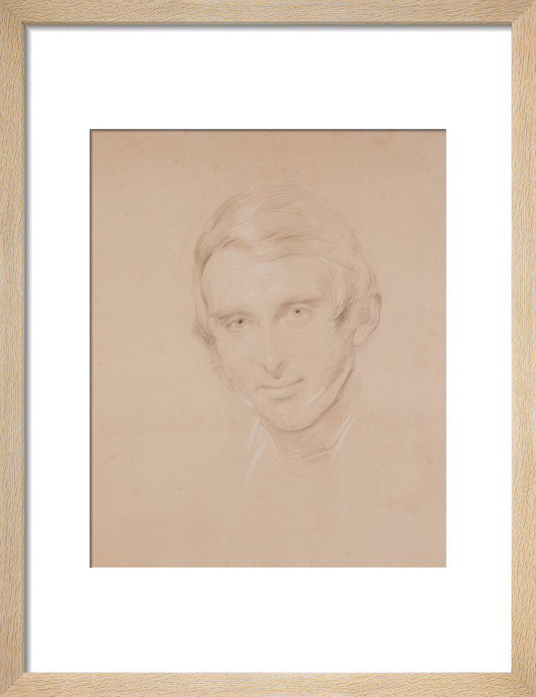 John ruskin portrait print (art print, small, natural frame)