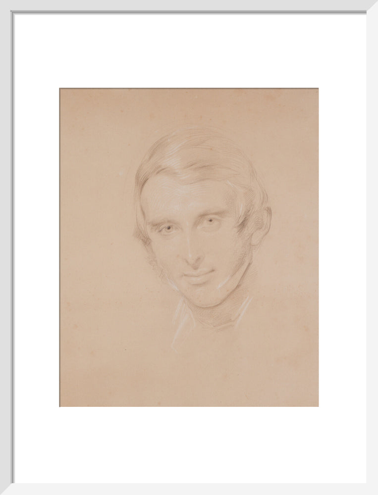 John ruskin portrait print (art print, medium, white frame)