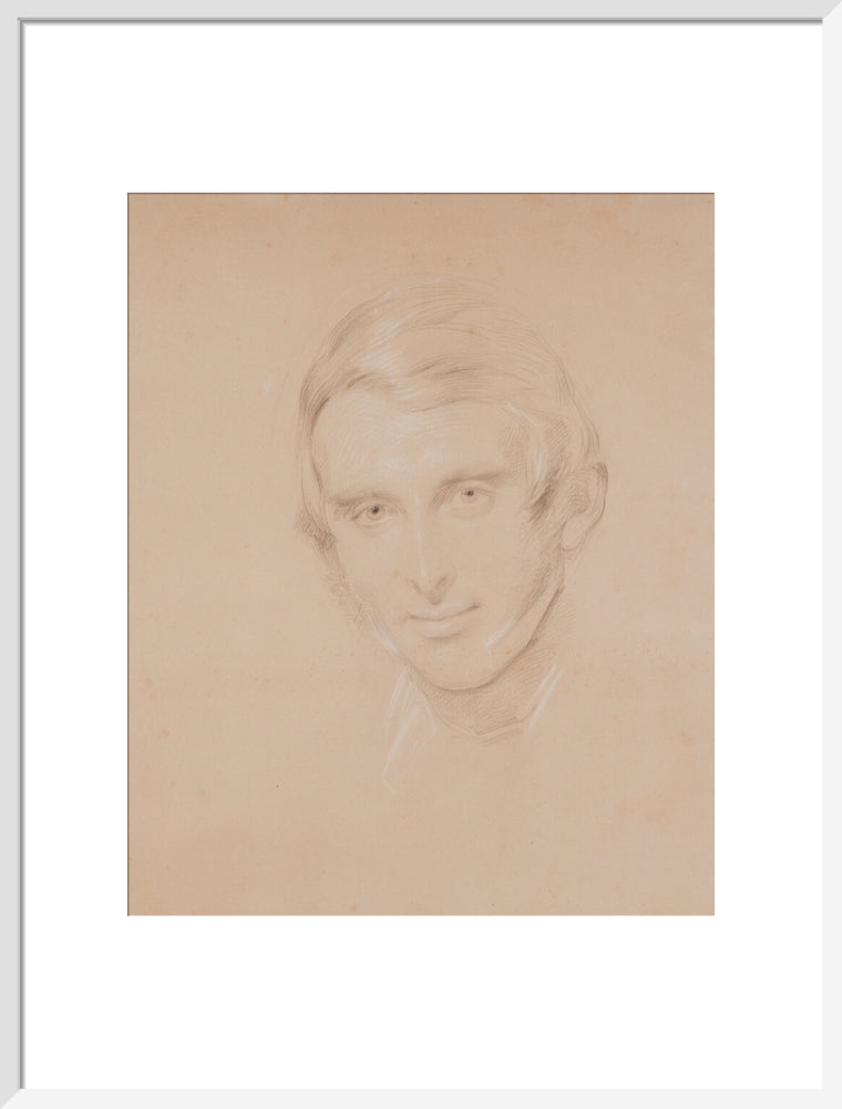 John ruskin portrait print (art print, large, white frame)