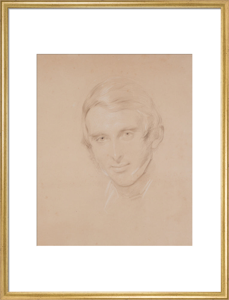 John ruskin portrait print (art print, large, gold frame)