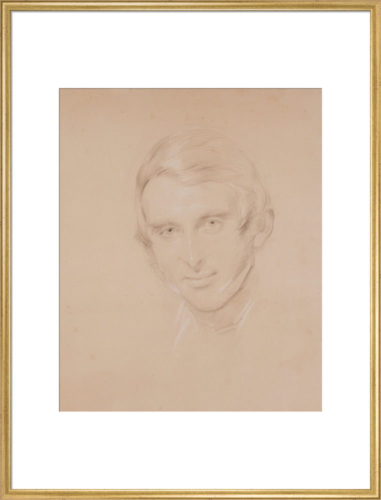 John ruskin portrait print (art print, extra large, gold frame)
