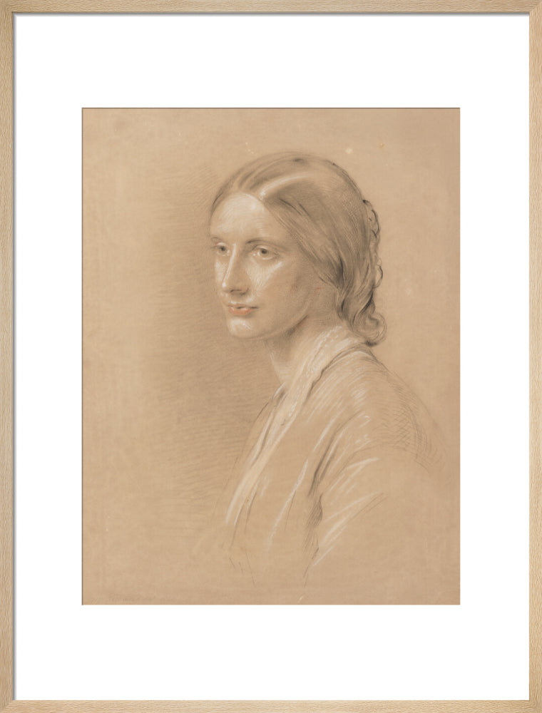Josephine butler portrait print (art print, large, natural frame)