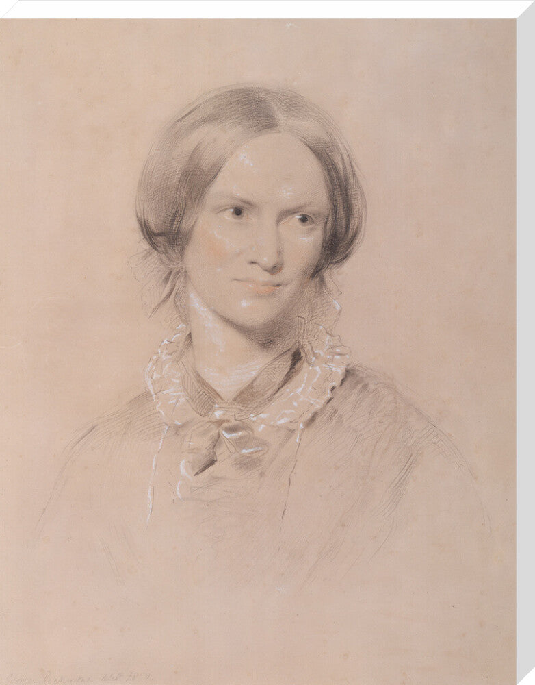 Charlotte brontë portrait print (stretched canvas, extra large, no frame frame)