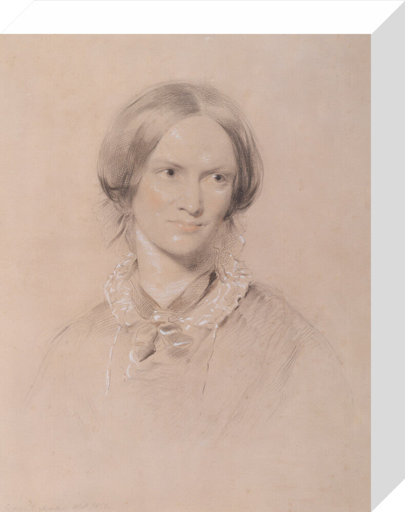 Charlotte brontë portrait print (stretched canvas, small, no frame frame)