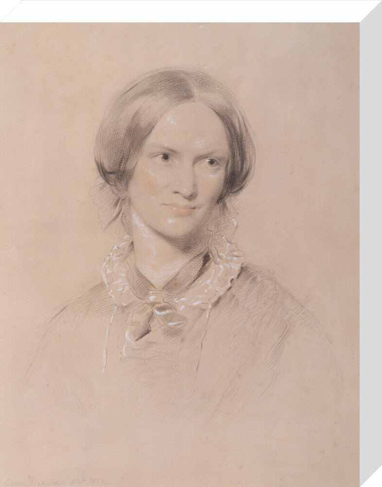 Charlotte brontë portrait print (stretched canvas, medium, no frame frame)