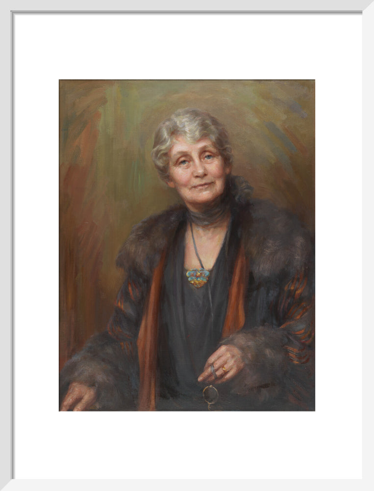 Emmeline pankhurst portrait print (art print, medium, white frame)