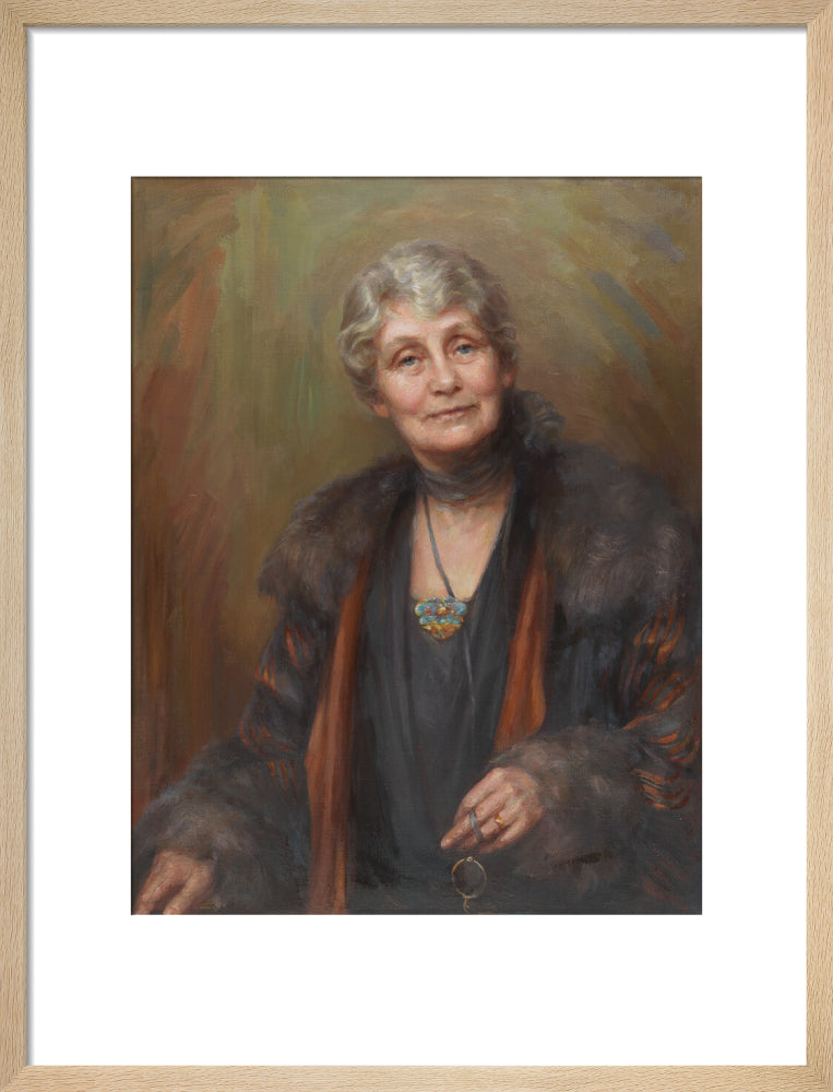 Emmeline pankhurst portrait print (art print, medium, natural frame)