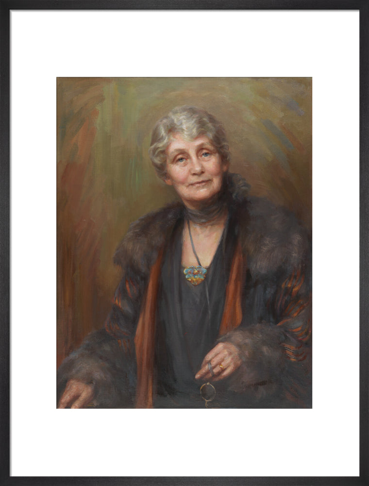 Emmeline pankhurst portrait print (art print, large, black frame)