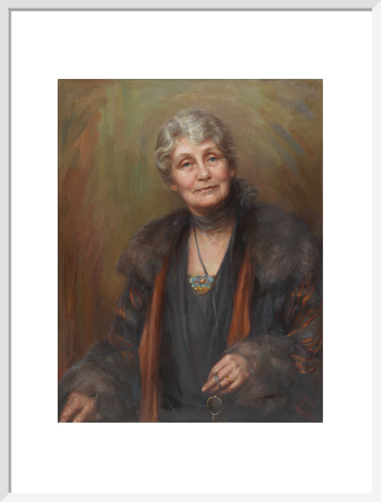 Emmeline pankhurst portrait print (art print, large, white frame)