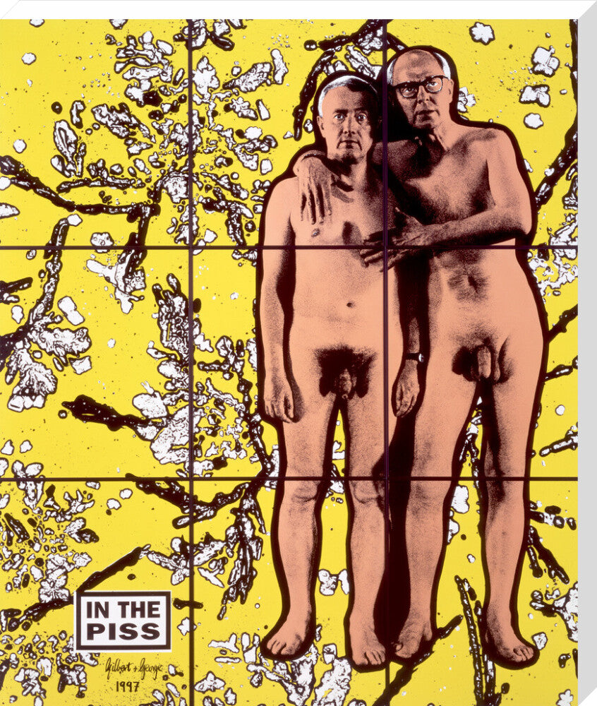 Gilbert & george ('in the piss') portrait print (stretched canvas, extra large, no frame)