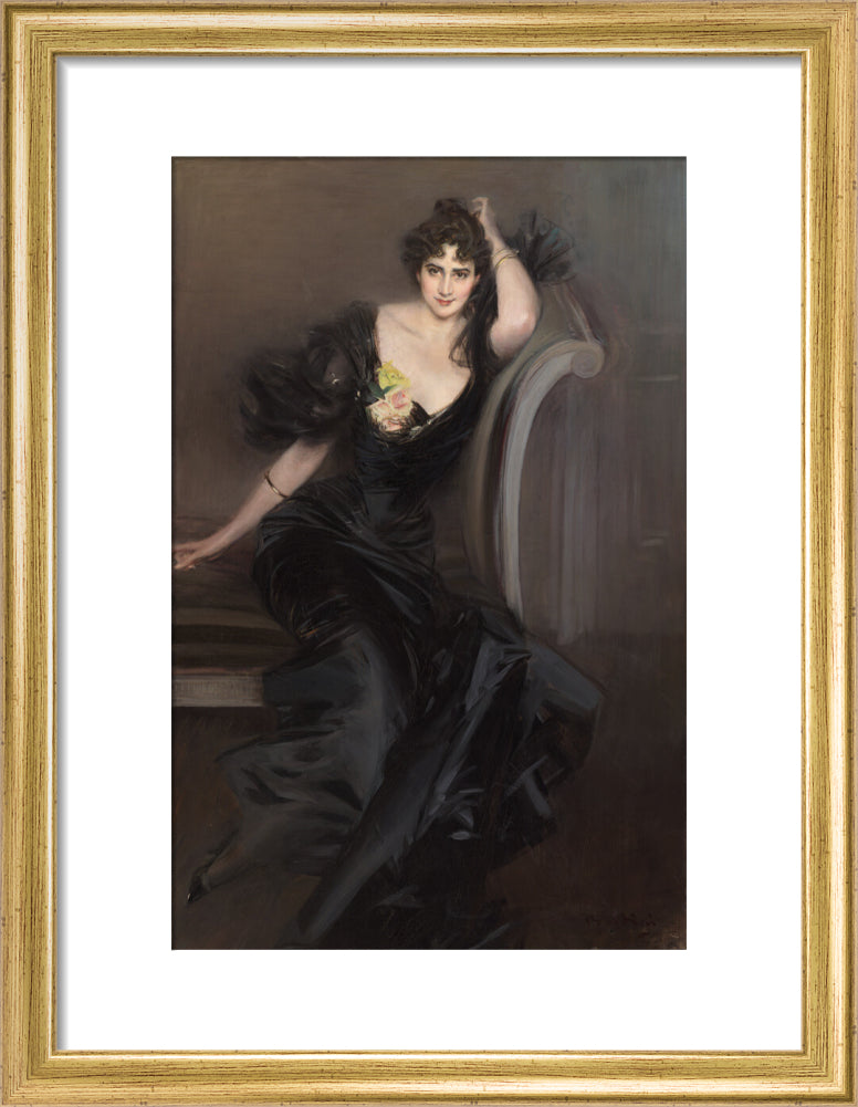 Gertrude elizabeth (née blood), lady colin campbell portrait print (art print, small, gold frame)