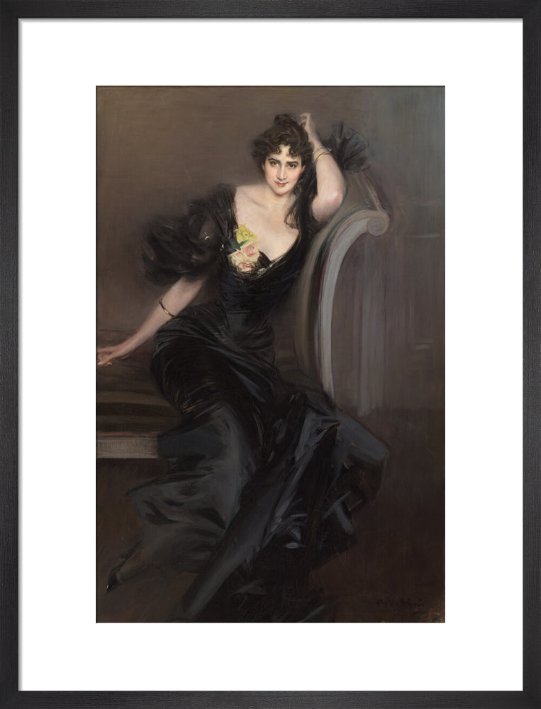 Gertrude elizabeth (née blood), lady colin campbell portrait print (art print, medium, black frame)