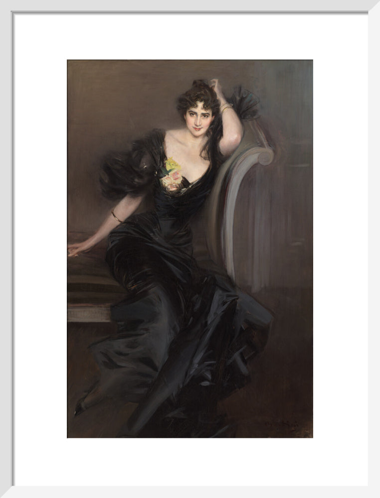 Gertrude elizabeth (née blood), lady colin campbell portrait print (art print, medium, white frame)