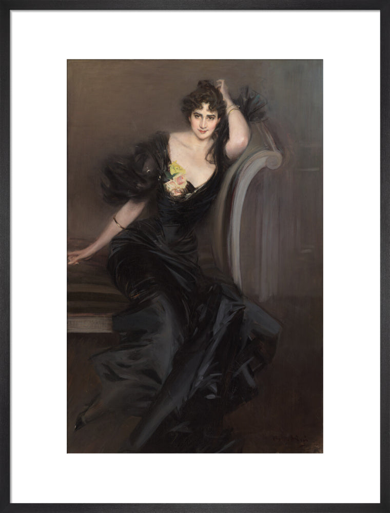 Gertrude elizabeth (née blood), lady colin campbell portrait print (art print, large, black frame)