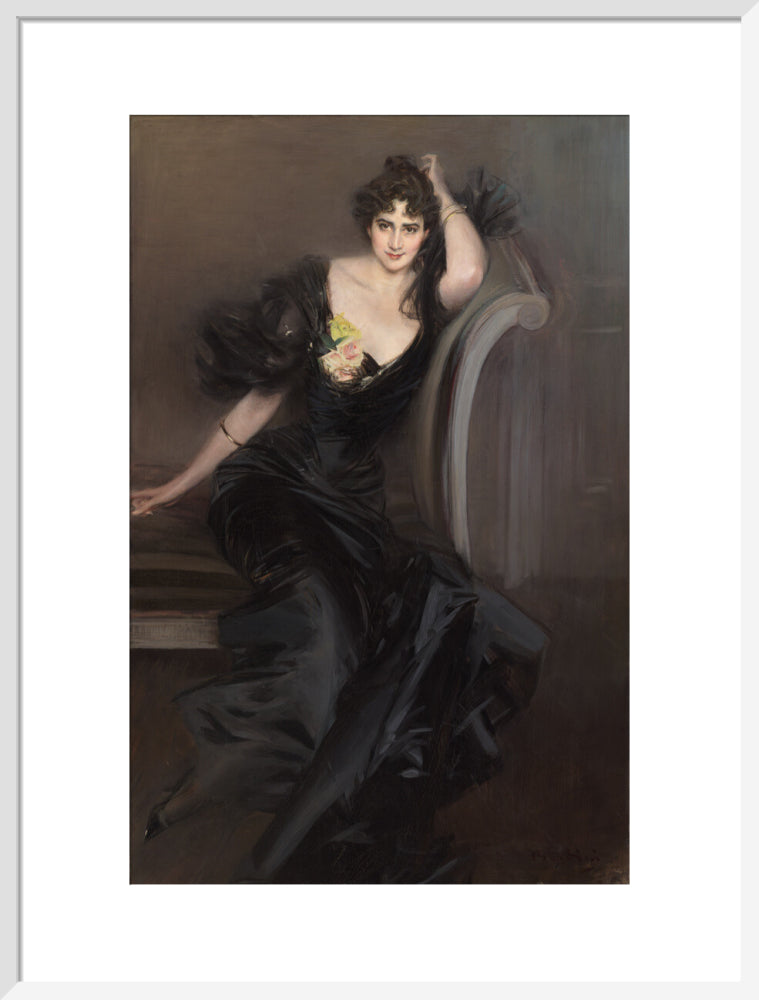 Gertrude elizabeth (née blood), lady colin campbell portrait print (art print, large, white frame)