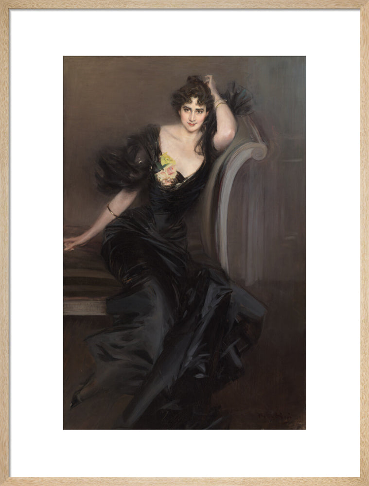 Gertrude elizabeth (née blood), lady colin campbell portrait print (art print, large, natural frame)