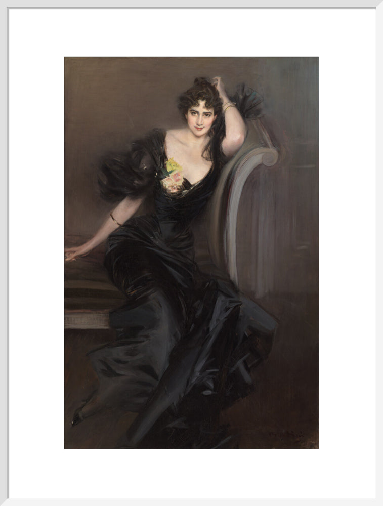 Gertrude elizabeth (née blood), lady colin campbell portrait print (art print, extra large, white frame)