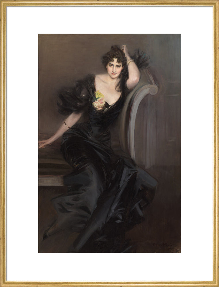 Gertrude elizabeth (née blood), lady colin campbell portrait print (art print, extra large, gold frame)