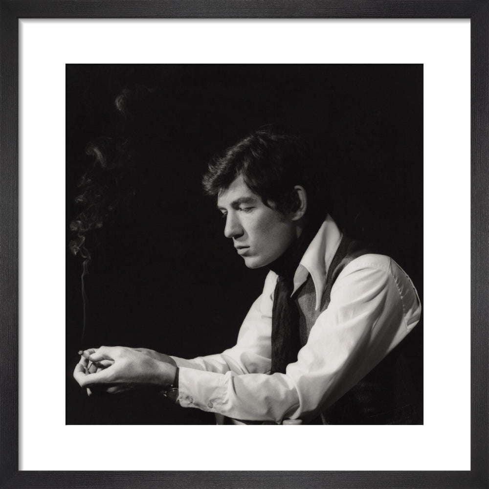 Ian mckellen portrait print (art print, small, black frame)