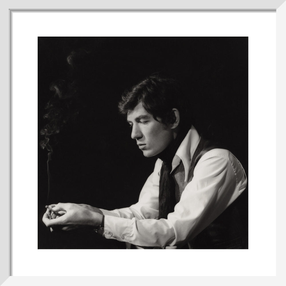 Ian mckellen portrait print (art print, small, white frame)