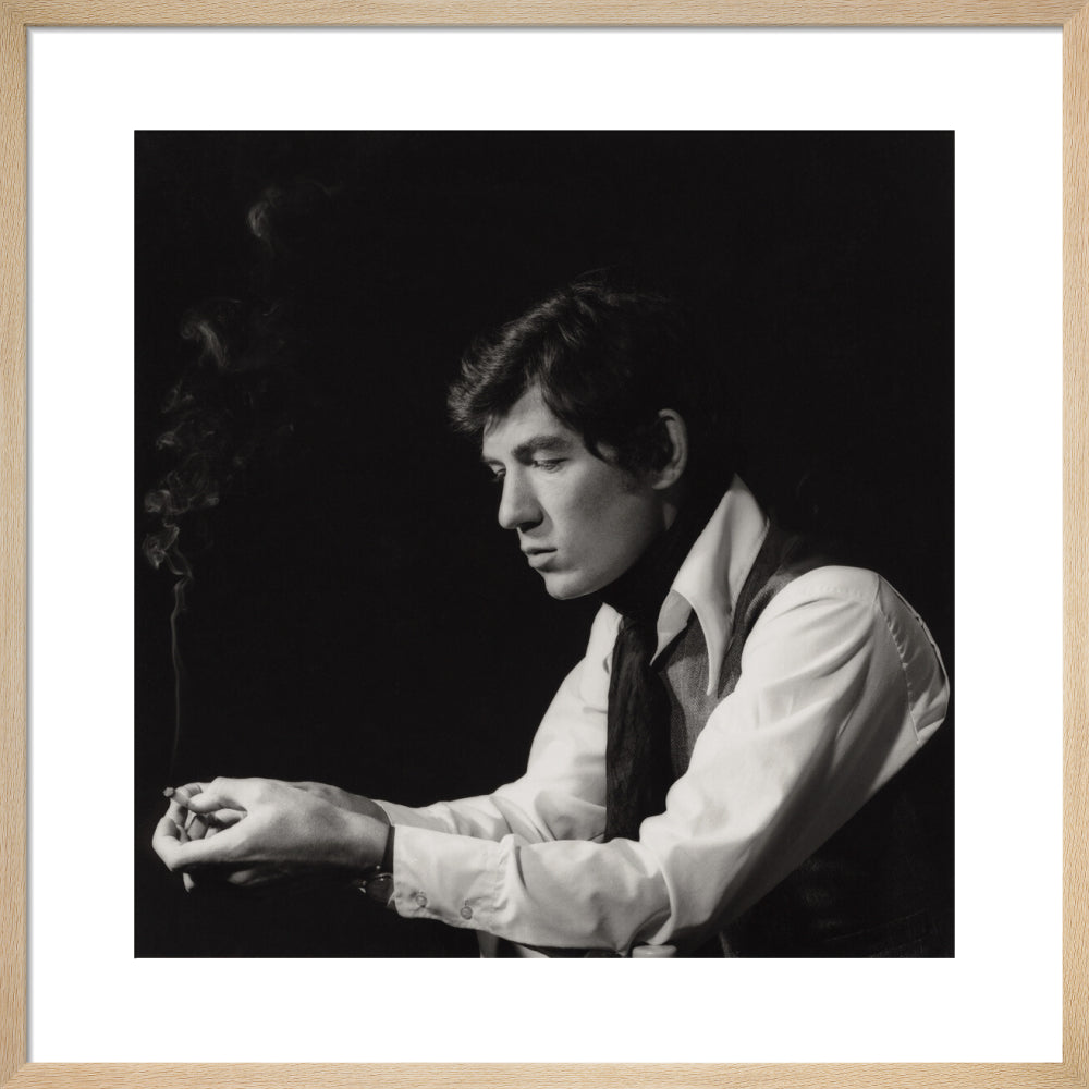 Ian mckellen portrait print (art print, medium, natural frame)