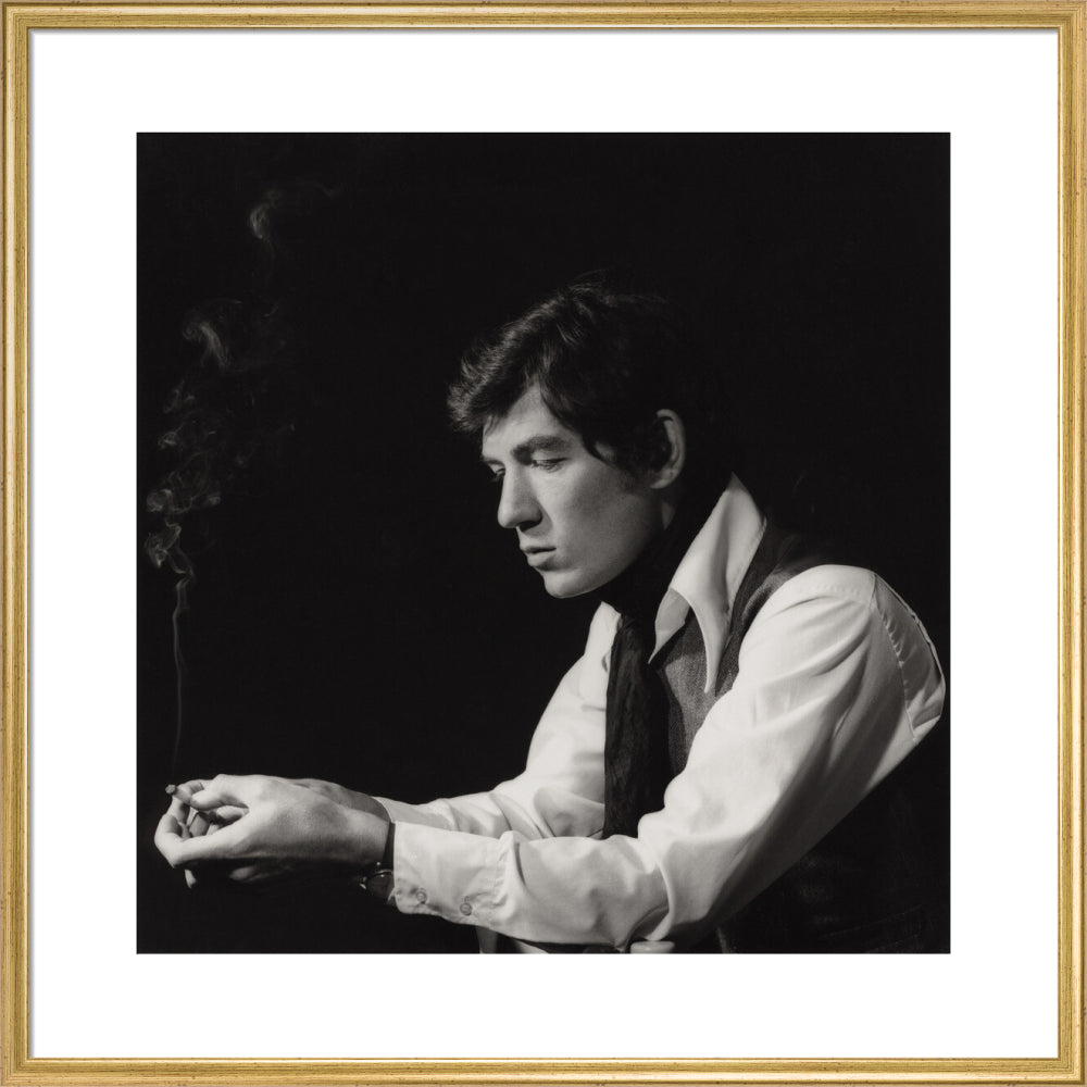 Ian mckellen portrait print (art print, large, gold frame)