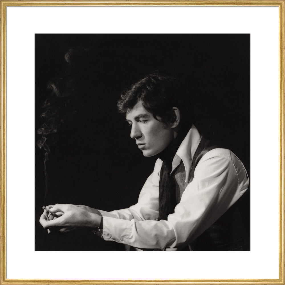 Ian mckellen portrait print (art print, extra large, gold frame)