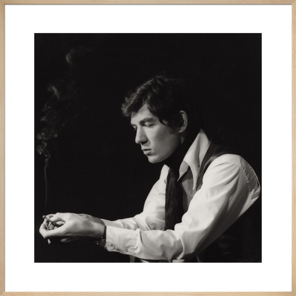 Ian mckellen portrait print (art print, extra large, natural frame)