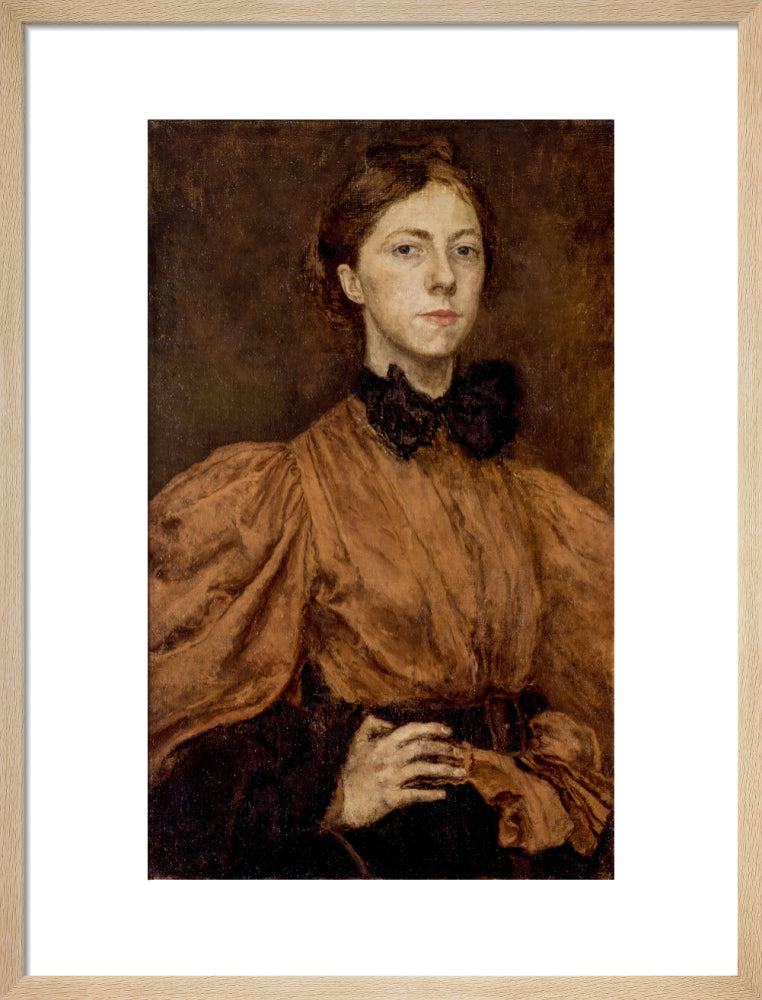 Gwen john portrait print (art print, medium, natural frame)