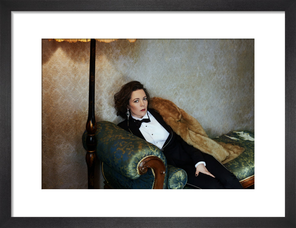 Olivia colman portrait print (art print, small, black frame)