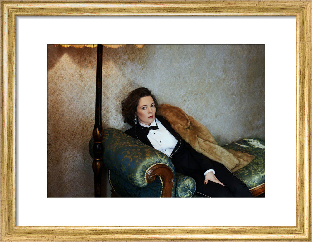 Olivia colman portrait print (art print, small, gold frame)