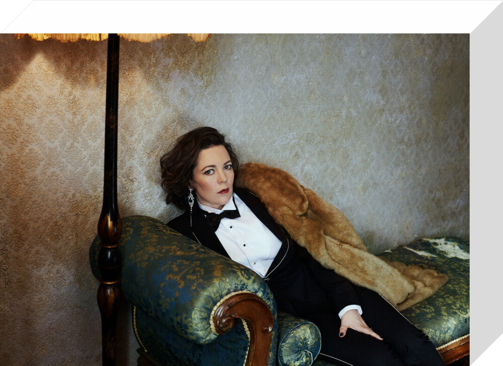Olivia colman portrait print (stretched canvas, small, no frame)