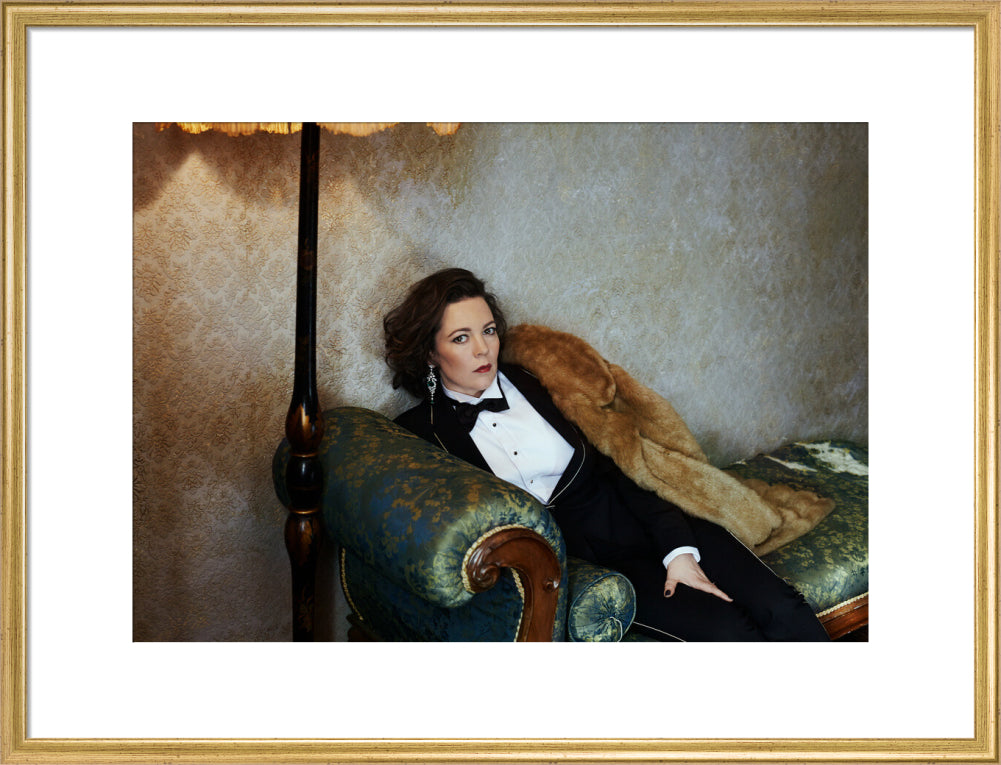 Olivia colman portrait print (art print, large, gold frame)