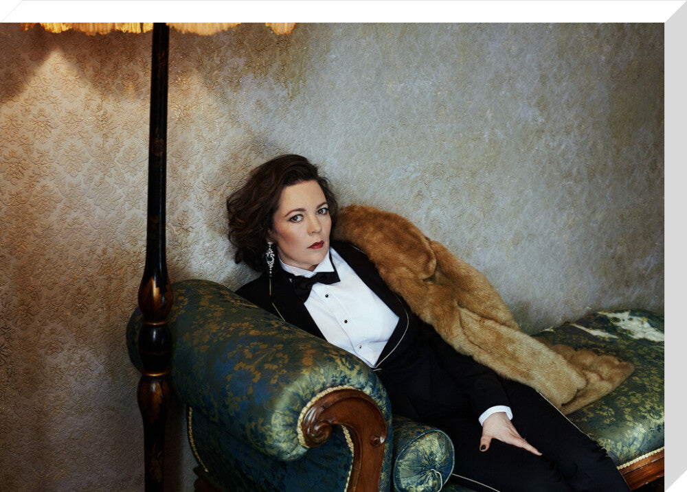 Olivia colman portrait print (stretched canvas, large, no frame)