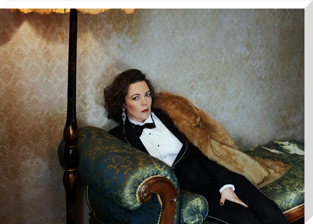 Olivia colman portrait print (stretched canvas, extra large, no frame)