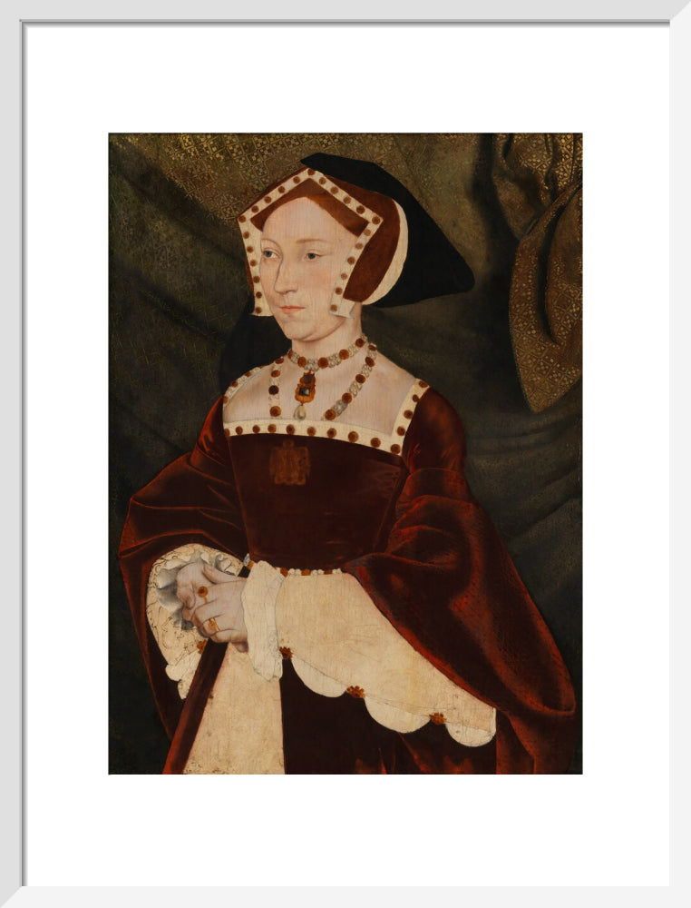 Jane seymour portrait print (art print, medium, white frame)