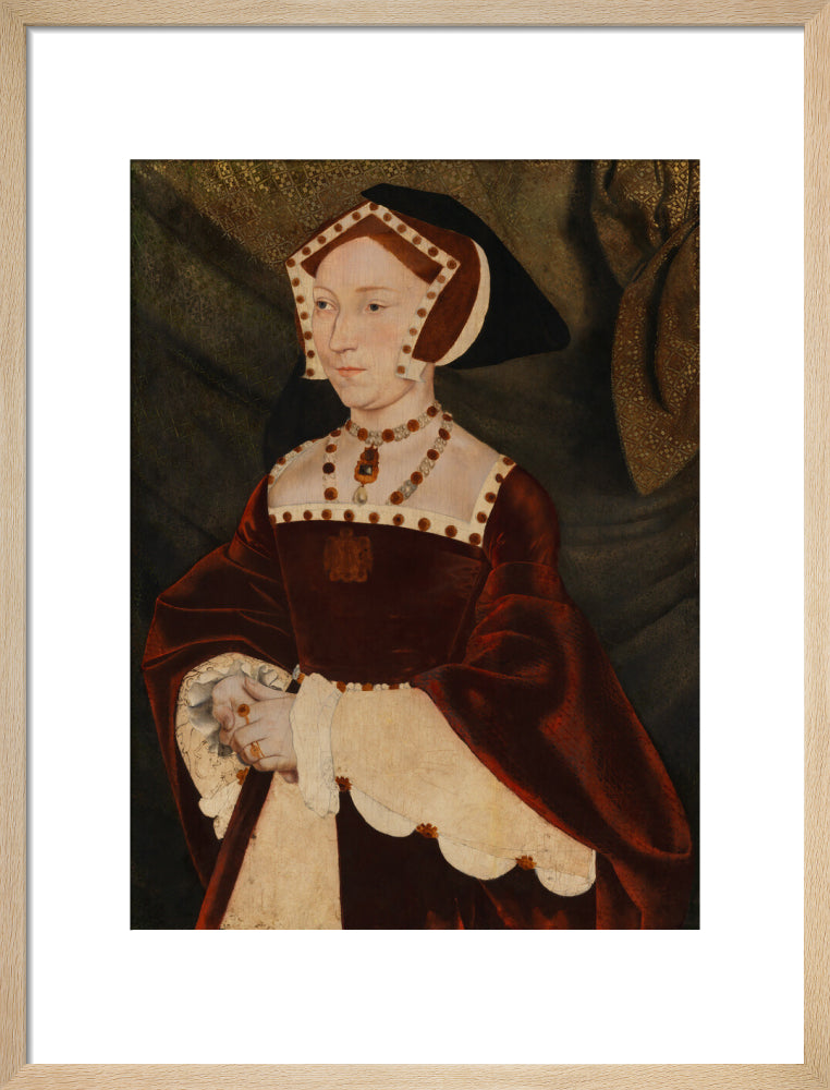 Jane seymour portrait print (art print, medium, natural frame)