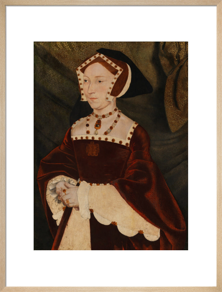 Jane seymour portrait print (art print, large, natural frame)