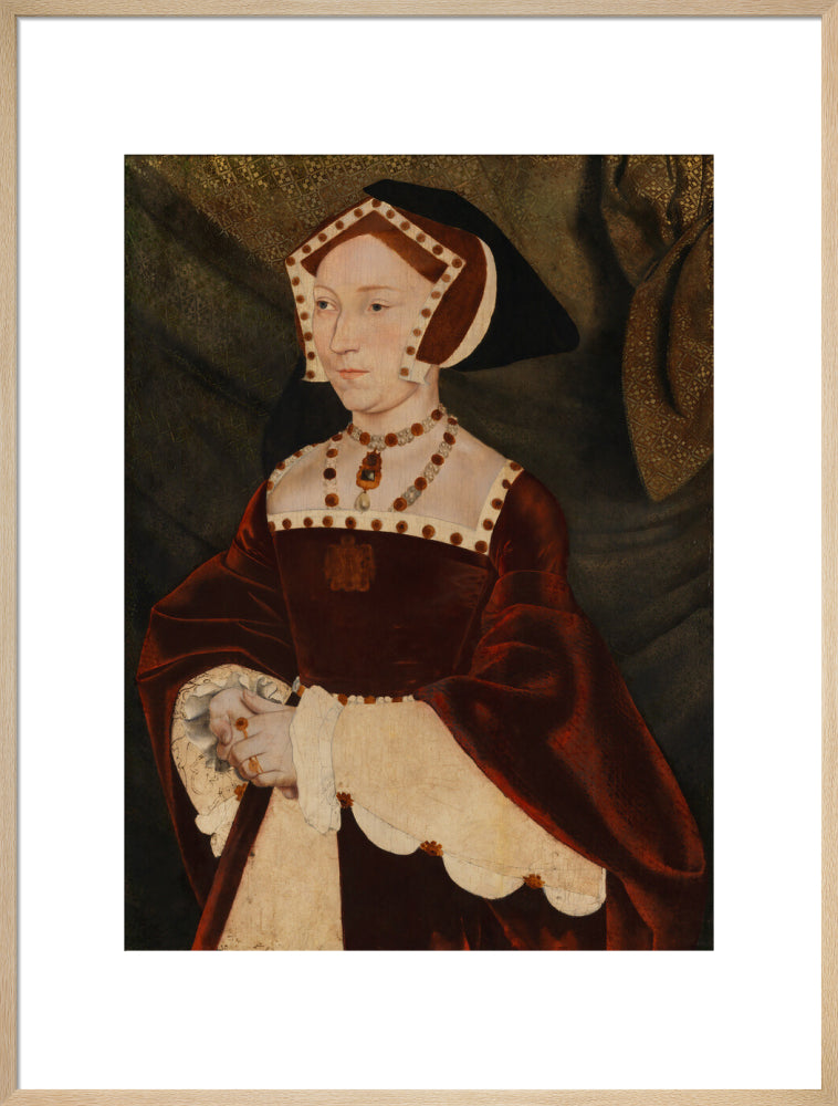 Jane seymour portrait print (art print, extra large, natural frame)
