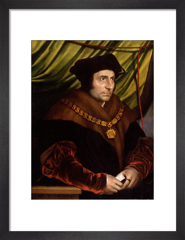 Sir thomas more portrait print (art print, small, black frame)